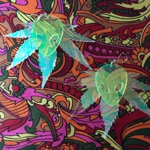 SOLD Weed Alien Earrings